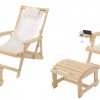 W Unlimited Romantic Collection Canvas Sling Chair with Cup and Wine Holder and Ottoman (Set of 4)