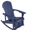W Unlimited Zero Gravity Collection Adirondack Rocking Chair with Built-in Footrest Navy Blue
