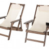 W Unlimited Romantic Collection Canvas Sling Chair with Cup and Wine Holder (Set of 2)