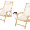 W Unlimited Romantic Collection Canvas Sling Chair with Cup and Wine Holder (Set of 2)