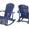 W Unlimited Zero Gravity Collection Adirondack Rocking Chair with Built-in Footrest Navy Blue - 2 Piece