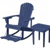 W Unlimited Zero Gravity Collection Adirondack Rocking Chair with Built-in Footrest Navy Blue - Set of 2
