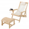 W Unlimited Romantic Collection Canvas Sling Chair with Cup and Wine Holder and Ottoman
