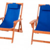 W Unlimited Romantic Collection Canvas Sling Chair with Cup and Wine Holder (Set of 2)