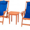 W Unlimited Romantic Collection Canvas Sling Chairs with Cup and Wine Holder and end table