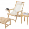 W Unlimited Romantic Collection Canvas Sling Chair with Cup and Wine Holder and Ottoman (Set of 3)