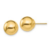 Finest Gold 10 mm 14K Yellow Gold Polished Ball Post Earrings, Pair