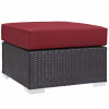 East End Imports Convene Outdoor Patio Fabric Ottoman- Espresso RedEspresso Red