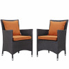 Modway Furniture Convene 2 Piece Outdoor Patio Dining Set Espresso & Orange - 25.5 x 49 x 34.5 in.