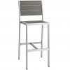 Modway Shore Outdoor Patio Aluminum Armless Bar Stool Silver & Gray