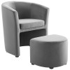 Modway Furniture 30 x 22 x 28 in. Divulge Performance Velvet Arm Chair & Ottoman Set, Grey