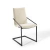 Modway Furniture Pitch Upholstered Fabric Dining Armchair - Black & Beige