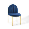 Modway Furniture Isla Channel Tufted Performance Velvet Dining Side Chair - Gold & Navy