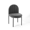Modway Furniture Isla Channel Tufted Upholstered Fabric Dining Side Chair - Black & Charcoal