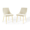 Modway Furniture Viscount Performance Velvet Dining Chairs - Set of 2 - Gold & Ivory