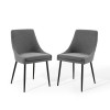 Modway Furniture Viscount Upholstered Fabric Dining Chairs - Set of 2 - Black & Charcoal
