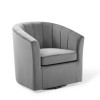 Modway Furniture Prospect Performance Velvet Swivel Armchair - Light Gray