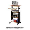 Safco Products Company Stand Up Workstation- 29-.50in.x22in.x35in.-49in.- Black-Medium Oak