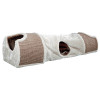 Trixie Pet Products Plush Nesting Tunnel for Cats Light Gray & Brown