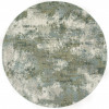 HomeRoots 8 ft. Round Blue & Sage Distressed Waves Indoor Area Rug