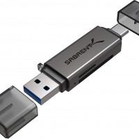 Sabrent CR-BCA2 USB + USB-C OTG CARD READER SD MICRO SD