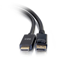 ENet DPM-HDMIM-15F DISPLAYPORT MALE TO HDMI MALE PASSIVE ADAPTER CABLE 15FT 28 AWG 4K 30HZ BLACK