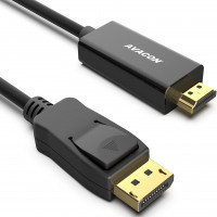 ENet DP-HDMI-15F-ENC DISPLAYPORT MALE TO HDMI MALE PASSIVE ADAPTER CABLE 4K 30HZ 28AWG 15FT BLACK