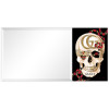 Empire Art Direct GG Skull Rectangular Beveled Mirror on Free Floating Printed Tempered Art Glass