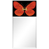 Empire Art Direct Designer Butterfly Rectangular Beveled Mirror on Free Floating Printed Tempered Art Glass