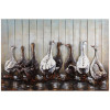 Empire Art Direct Ducks Handed Painted Iron Wall Sculpture on Wooden Wall Art
