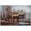 Empire Art Direct Deer Mixed Media Iron Hand Painted Dimensional Wall Art