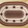 Earth Rugs Burgundy Stars Oval Patch