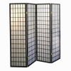 Ore International 4-Panel Room Divider - Black