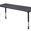 Regency 66 x 30 in. Kee Height Adjustable Mobile Classroom Table Grey