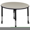 Regency Kee 30 in. Round Height Adjustable Mobile Classroom Table - Maple