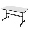 Regency Kobe 48 x 30 in. Flip Top Mobile Training Table - White