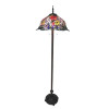Chloe 20 in. Shade Lighting Carrell Tiffany-Style 3 Light Roses Floor Lamp - Dark Antique Bronze