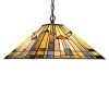 Chloe Lighting Kinsey Tiffany-Style 2 Light Mission Hanging Pendant Fixture - 16 in. Shade