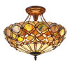 Chloe Lighting Prisma Tiffany-Style 2 Light Semi-Flush Ceiling Fixture - 16 in. Shade