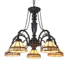 Chloe Lighting Belle Tiffany-Style 5 Light Mission Large Chandelier - 27 in.