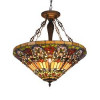 Chloe Lighting Alma Tiffany-Style 3 Light Victorian Inverted Ceiling Pendant - 24 in. Shade