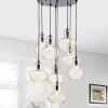 Warehouse of Tiffany RL8264R-8L 8-Light Beveen Gourde Metal & Glass Round Chandelier - Antique Black
