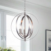 Warehouse of Tiffany 3-Light Setsus Globe Chandelier - Nickel