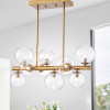 Warehouse of Tiffany HM094-10 10-Light Darden Clear Glass Shade Linear Chandelier - Gold