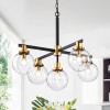 Warehouse of Tiffany HM084-5 31.5 in. Carson Carrington McKinnon 5-Light Chandelier, Matte Black & Gold