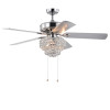Warehouse of Tiffany 55 in. Faegan Matte Black Lighted Ceiling Fan with Caged 3-Light Edison Lamp Silver