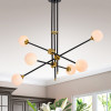 Warehouse of Tiffany HM161-6 6 Light Emillo Brass with Bulb Chandelier - Matte Black