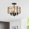Warehouse of Tiffany MX12-4 14 in. Leland 4-Light Indoor Semi-Flush Mount with Light Kit Gold