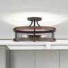 Warehouse of Tiffany CD018-4IW 18.1 in. Cody 16-Light Indoor Semi-Flush Mount Light with Light Kit Matte Black