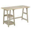 Trestle Desk With Weathered White Finish